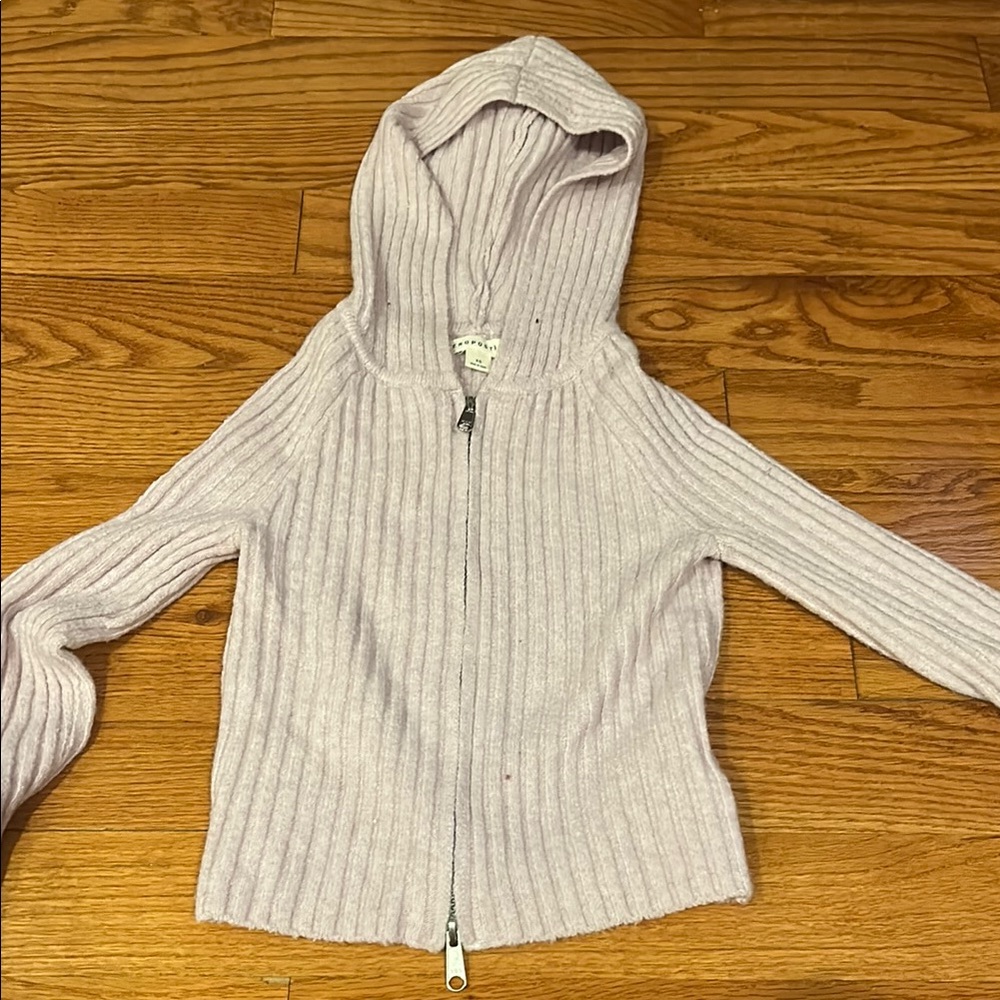 Aeropostale Purple Cardigan Sweater with Ribbed Knit